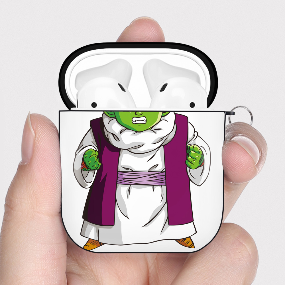 （画像用） ドラゴンボール ピッコロ DRAGON BALL Piccolo AirPods 第2世代保護ケース ハードシェル ブラック 耐衝撃・防指紋・カラビナ付き