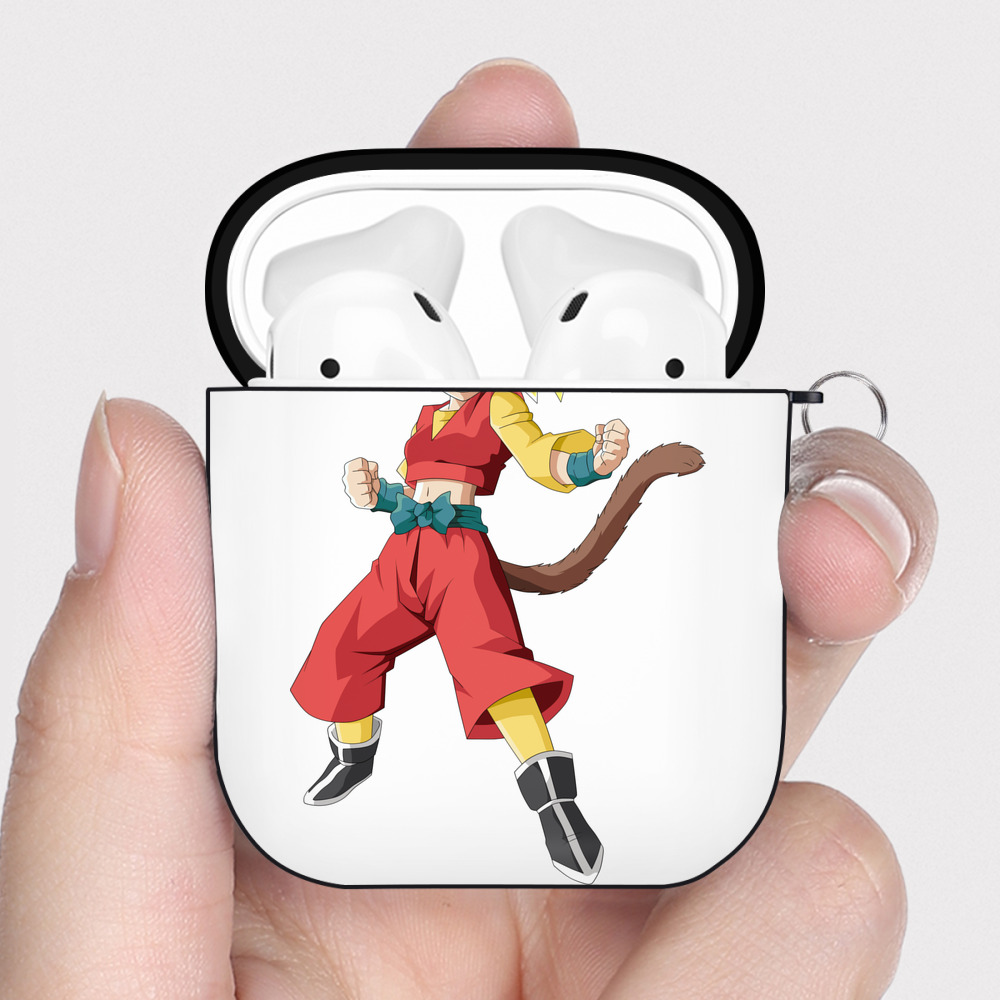 （画像用） ドラゴンボール カリフラ DRAGON BALL Caulifla AirPods 第2世代保護ケース ハードシェル ブラック 耐衝撃・防指紋・カラビナ付き