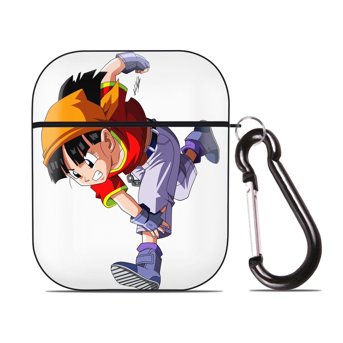 （画像用） ドラゴンボール パン DRAGON BALL Pan AirPods 第2世代保護ケース ハードシェル ブラック 耐衝撃・防指紋・カラビナ付き
