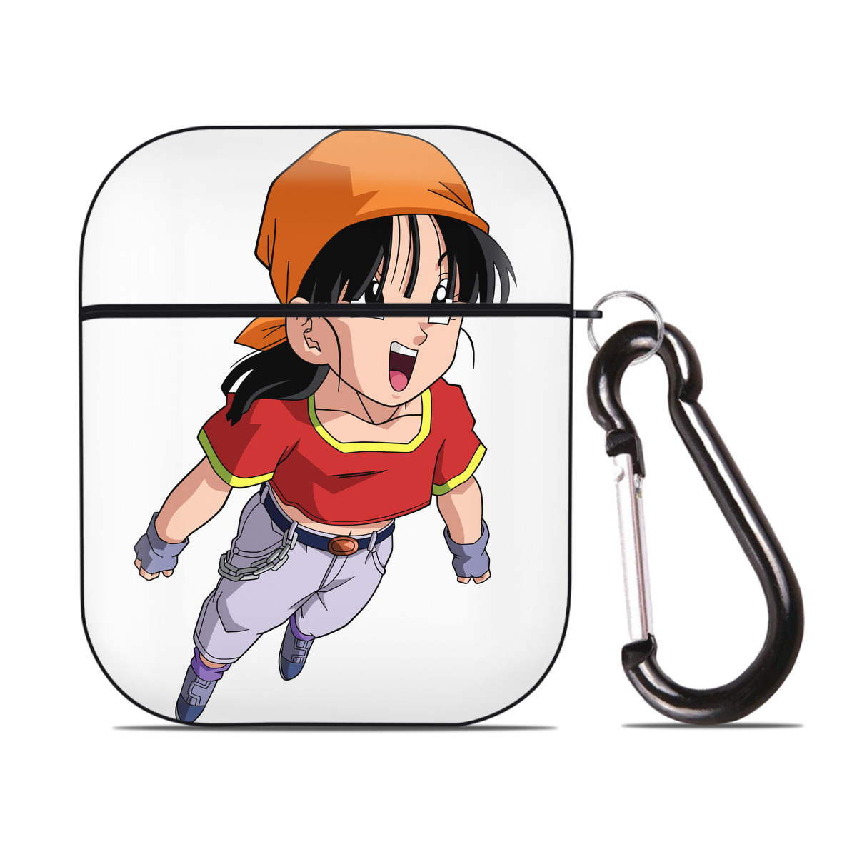（画像用） ドラゴンボール パン DRAGON BALL Pan AirPods 第2世代保護ケース ハードシェル ブラック 耐衝撃・防指紋・カラビナ付き