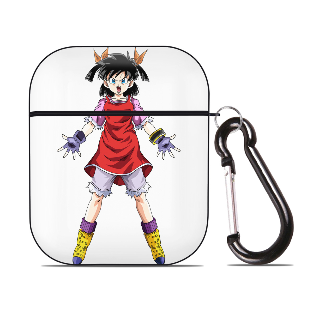 （画像用） ドラゴンボール パン DRAGON BALL Pan AirPods 第2世代保護ケース ハードシェル ブラック 耐衝撃・防指紋・カラビナ付き