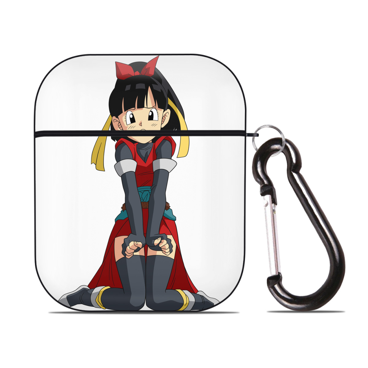 （画像用） ドラゴンボール パン DRAGON BALL Pan AirPods 第2世代保護ケース ハードシェル ブラック 耐衝撃・防指紋・カラビナ付き