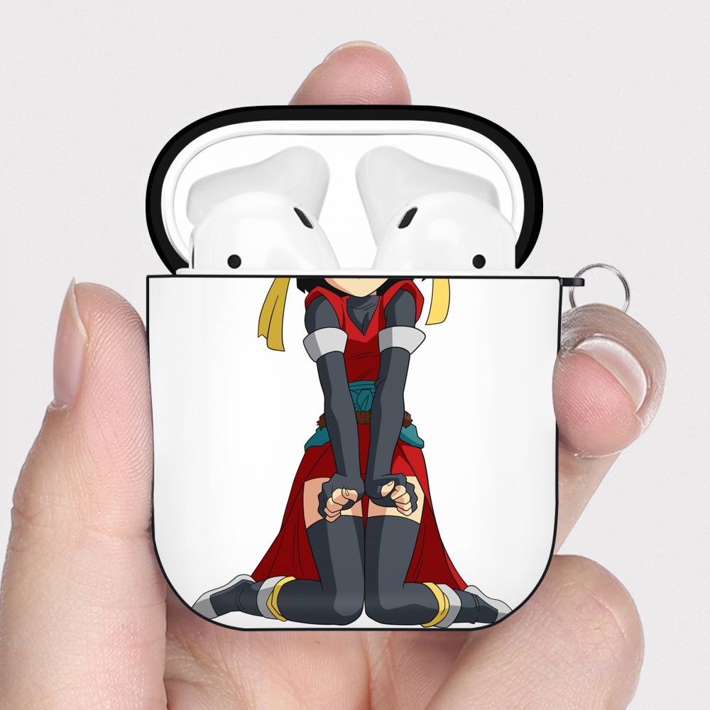 （画像用） ドラゴンボール パン DRAGON BALL Pan AirPods 第2世代保護ケース ハードシェル ブラック 耐衝撃・防指紋・カラビナ付き