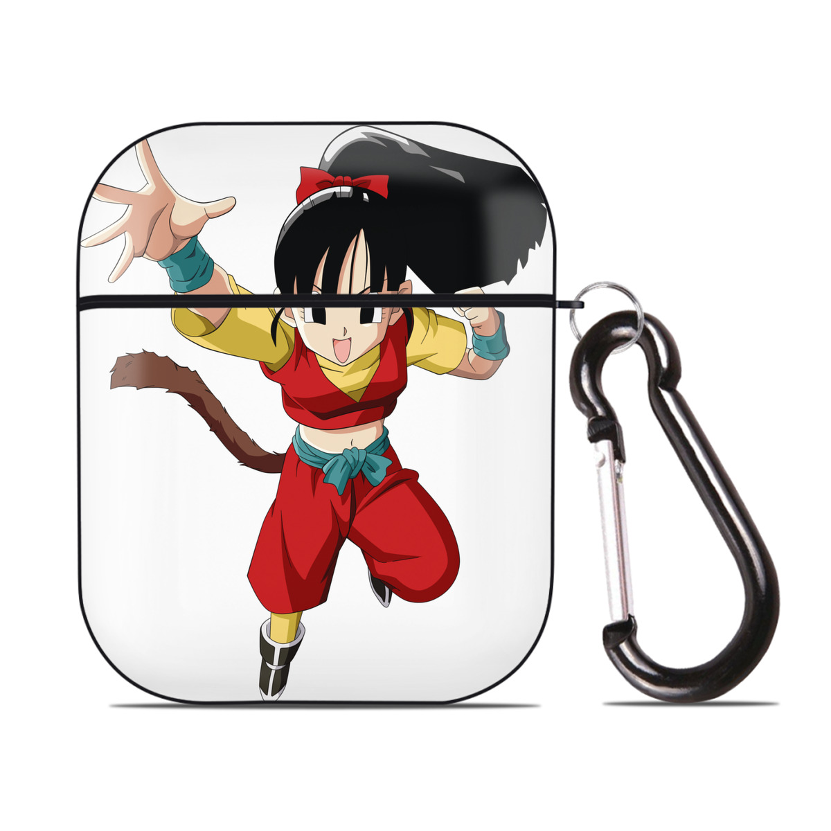 （画像用） ドラゴンボール パン DRAGON BALL Pan AirPods 第2世代保護ケース ハードシェル ブラック 耐衝撃・防指紋・カラビナ付き