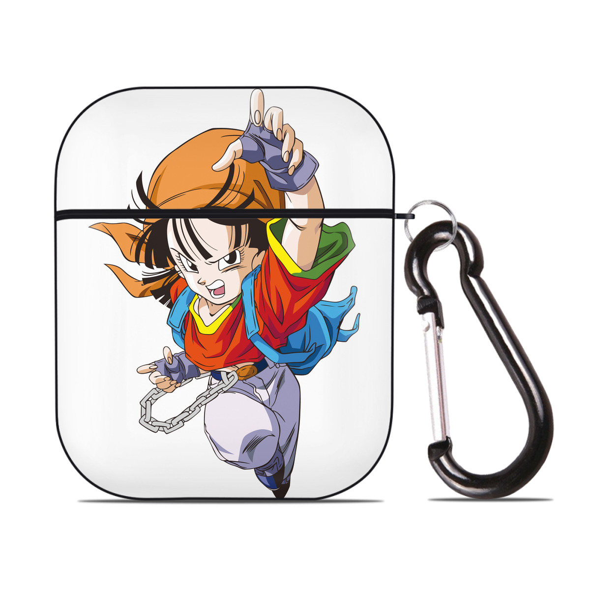（画像用） ドラゴンボール パン DRAGON BALL Pan AirPods 第2世代保護ケース ハードシェル ブラック 耐衝撃・防指紋・カラビナ付き
