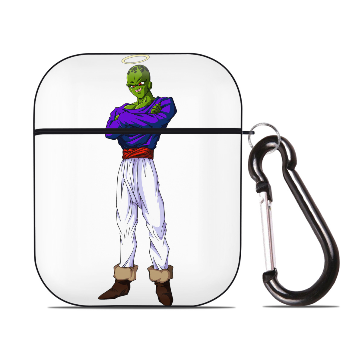 （画像用） ドラゴンボール パイクーハン DRAGON BALL Pikkon AirPods 第2世代保護ケース ハードシェル ブラック 耐衝撃・防指紋・カラビナ付き