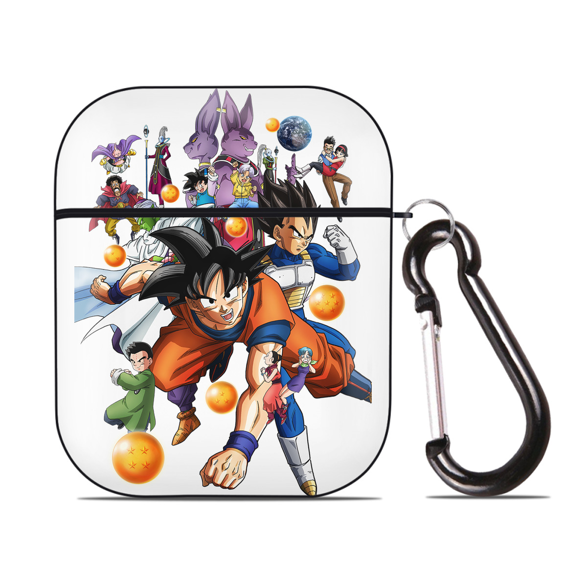（画像用） ドラゴンボール DRAGON BALL AirPods 第2世代保護ケース ハードシェル ブラック 耐衝撃・防指紋・カラビナ付き