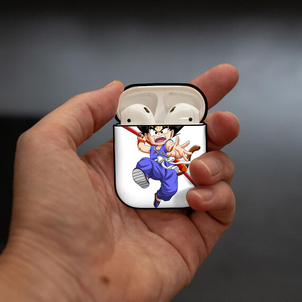 ドラゴンボール 孫悟空（そん ごくう）Son Goku カカロット DRAGON BALL Kakarotto AirPods 第2世代保護ケース ハードシェル ブラック 耐衝撃・防指紋・カラビナ付き