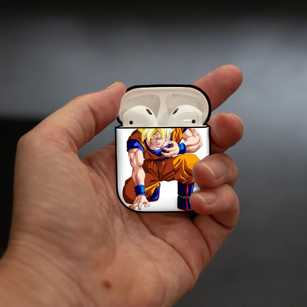 ドラゴンボール 孫悟空（そん ごくう）Son Goku カカロット DRAGON BALL Kakarotto AirPods 第2世代保護ケース ハードシェル ブラック 耐衝撃・防指紋・カラビナ付き