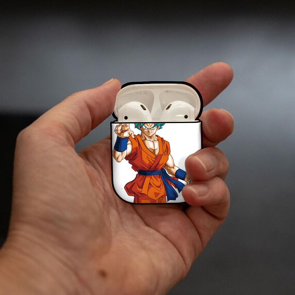 ドラゴンボール 孫悟空（そん ごくう）Son Goku カカロット DRAGON BALL Kakarotto AirPods 第2世代保護ケース ハードシェル ブラック 耐衝撃・防指紋・カラビナ付き