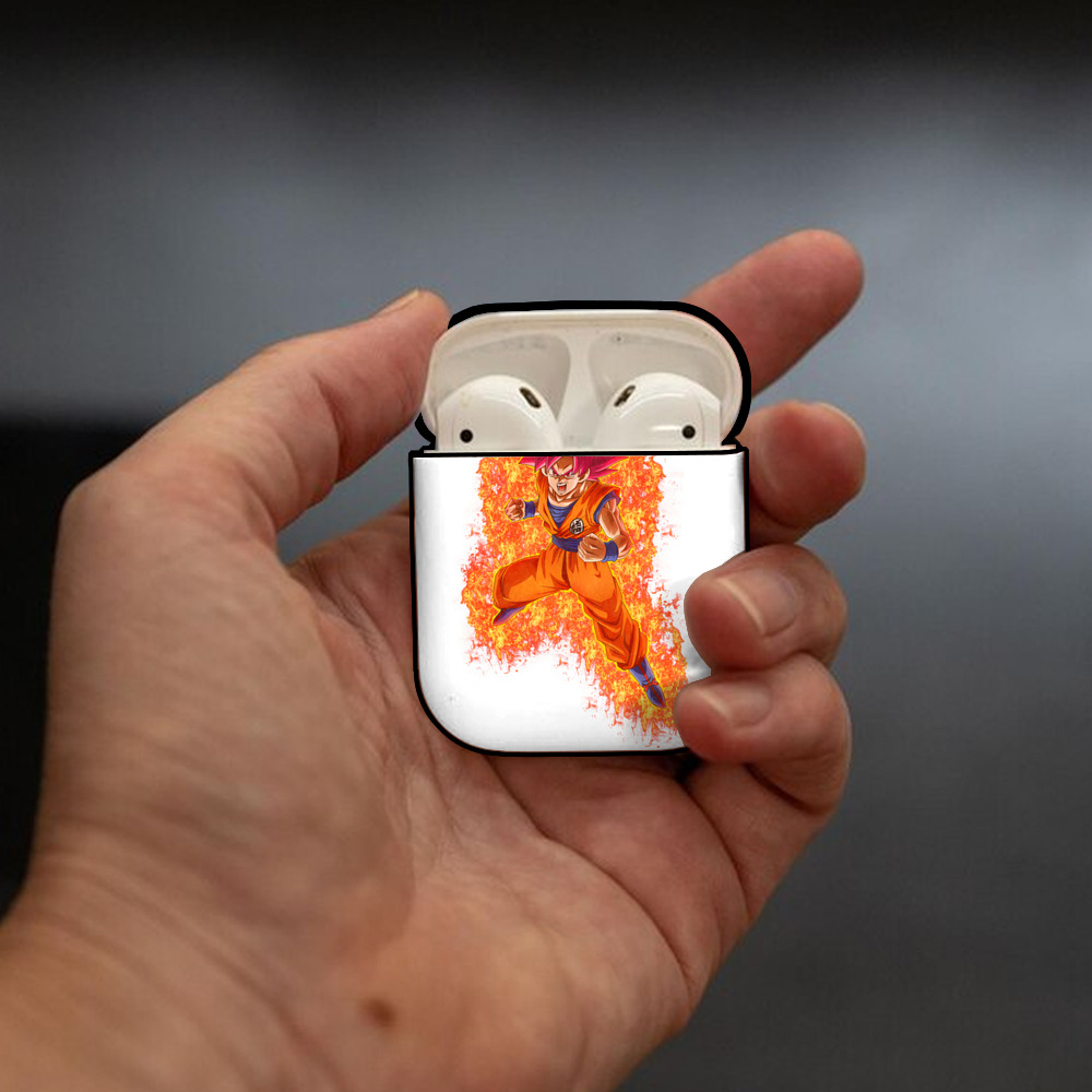 ドラゴンボール 孫悟空（そん ごくう）Son Goku カカロット DRAGON BALL Kakarotto AirPods 第2世代保護ケース ハードシェル ブラック 耐衝撃・防指紋・カラビナ付き