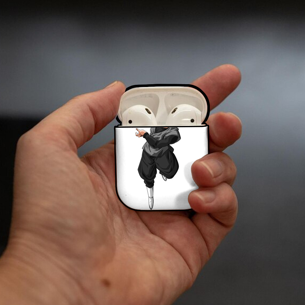 ドラゴンボール ベジータ四世（Bejīta Yonsei）DRAGON BALL Vegeta IV AirPods 第2世代保護ケース ハードシェル ブラック 耐衝撃・防指紋・カラビナ付き