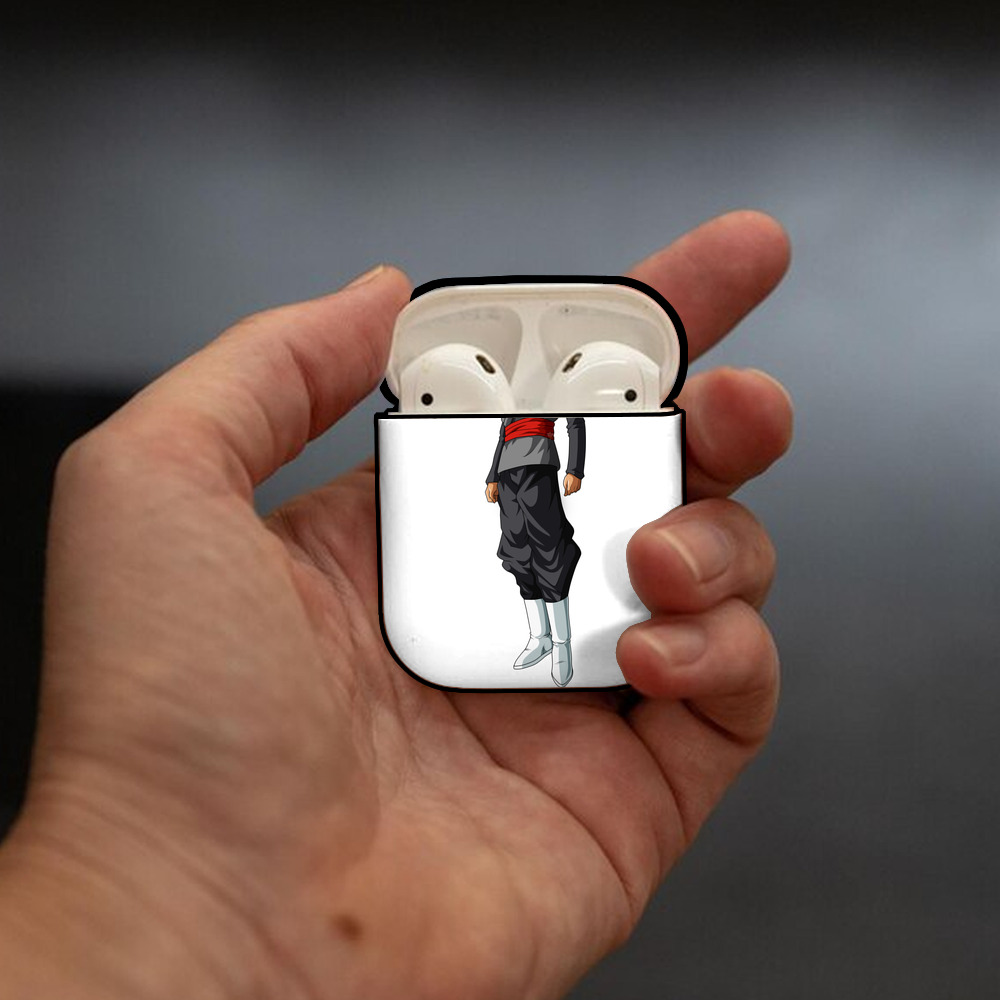 ドラゴンボール ベジータ四世（Bejīta Yonsei）DRAGON BALL Vegeta IV AirPods 第2世代保護ケース ハードシェル ブラック 耐衝撃・防指紋・カラビナ付き