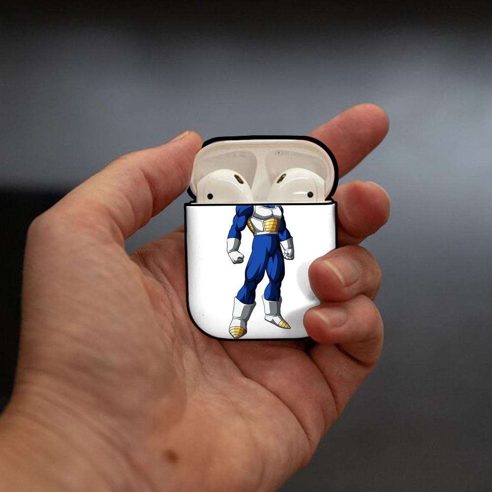 ドラゴンボール ベジータ四世（Bejīta Yonsei）DRAGON BALL Vegeta IV AirPods 第2世代保護ケース ハードシェル ブラック 耐衝撃・防指紋・カラビナ付き