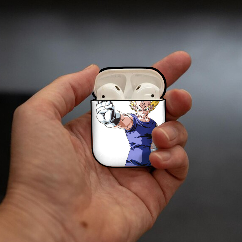 ドラゴンボール ベジータ四世（Bejīta Yonsei）DRAGON BALL Vegeta IV AirPods 第2世代保護ケース ハードシェル ブラック 耐衝撃・防指紋・カラビナ付き