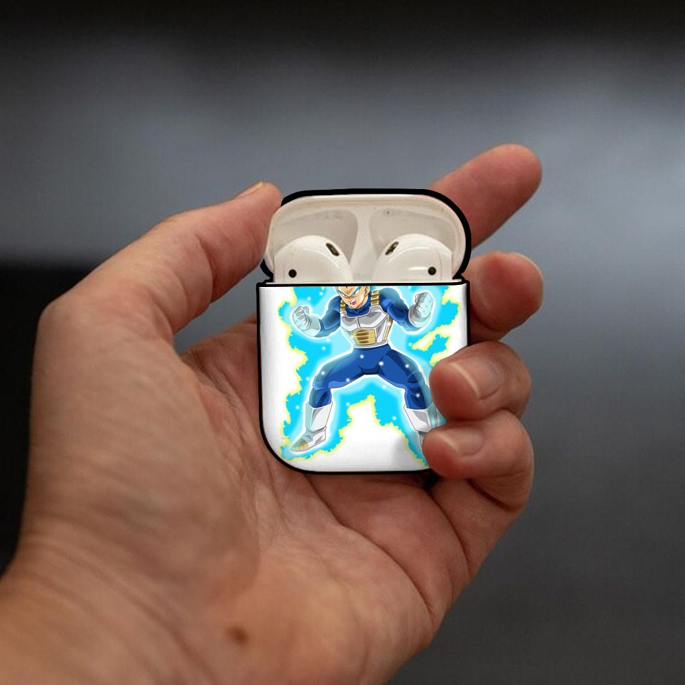 ドラゴンボール ベジータ四世（Bejīta Yonsei）DRAGON BALL Vegeta IV AirPods 第2世代保護ケース ハードシェル ブラック 耐衝撃・防指紋・カラビナ付き