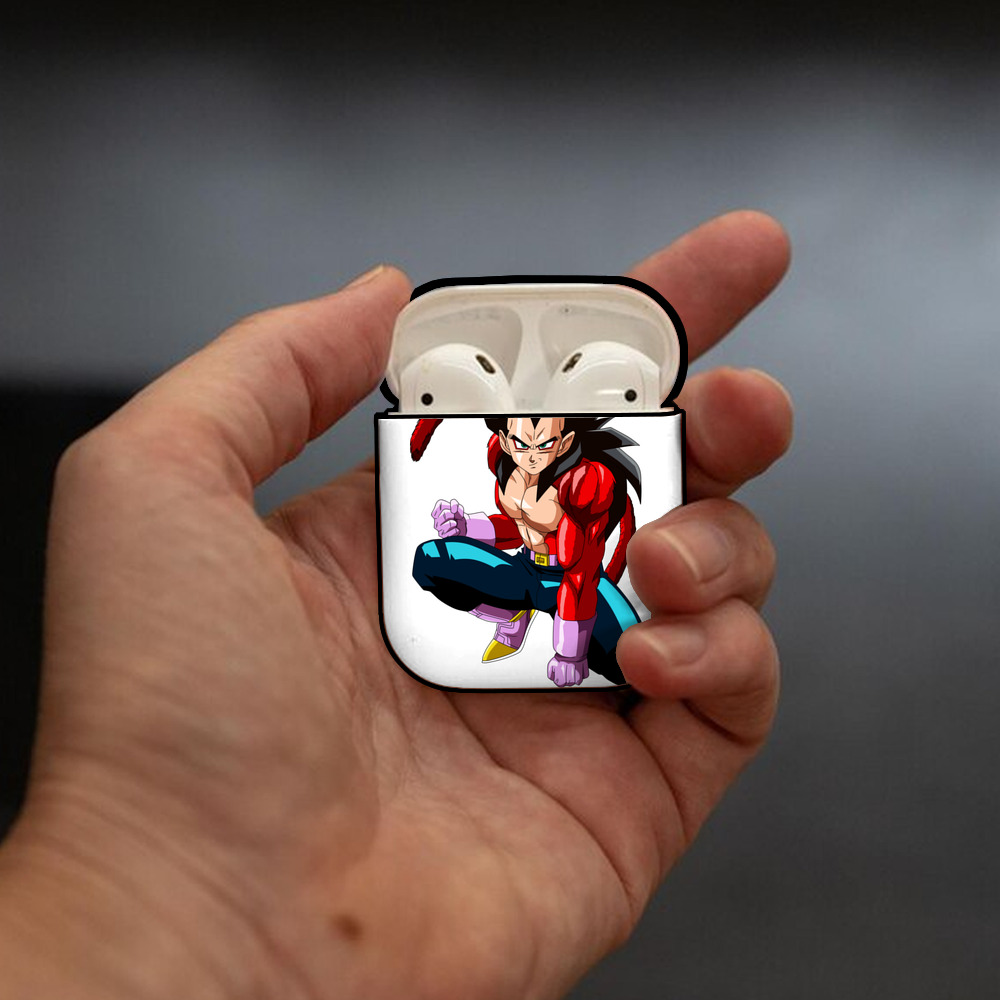 ドラゴンボール ベジータ四世（Bejīta Yonsei）DRAGON BALL Vegeta IV AirPods 第2世代保護ケース ハードシェル ブラック 耐衝撃・防指紋・カラビナ付き
