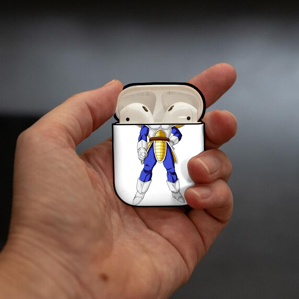 ドラゴンボール ベジータ四世（Bejīta Yonsei）DRAGON BALL Vegeta IV AirPods 第2世代保護ケース ハードシェル ブラック 耐衝撃・防指紋・カラビナ付き