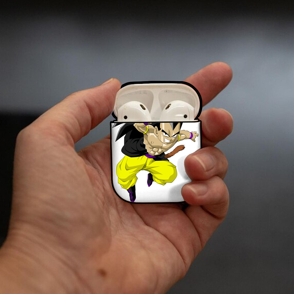 ドラゴンボール ベジータ四世（Bejīta Yonsei）DRAGON BALL Vegeta IV AirPods 第2世代保護ケース ハードシェル ブラック 耐衝撃・防指紋・カラビナ付き