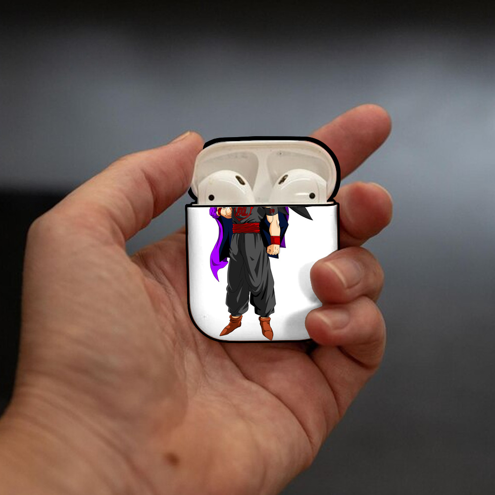 ドラゴンボール ベジータ四世（Bejīta Yonsei）DRAGON BALL Vegeta IV AirPods 第2世代保護ケース ハードシェル ブラック 耐衝撃・防指紋・カラビナ付き