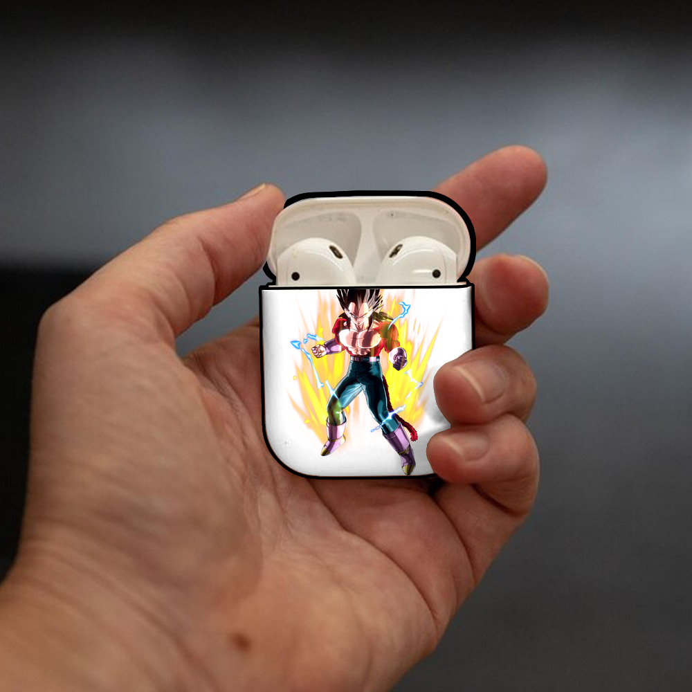 ドラゴンボール ベジータ四世（Bejīta Yonsei）DRAGON BALL Vegeta IV AirPods 第2世代保護ケース ハードシェル ブラック 耐衝撃・防指紋・カラビナ付き