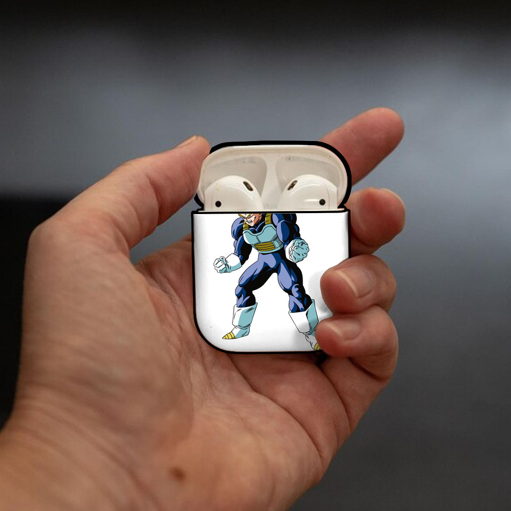 ドラゴンボール ベジータ四世（Bejīta Yonsei）DRAGON BALL Vegeta IV AirPods 第2世代保護ケース ハードシェル ブラック 耐衝撃・防指紋・カラビナ付き