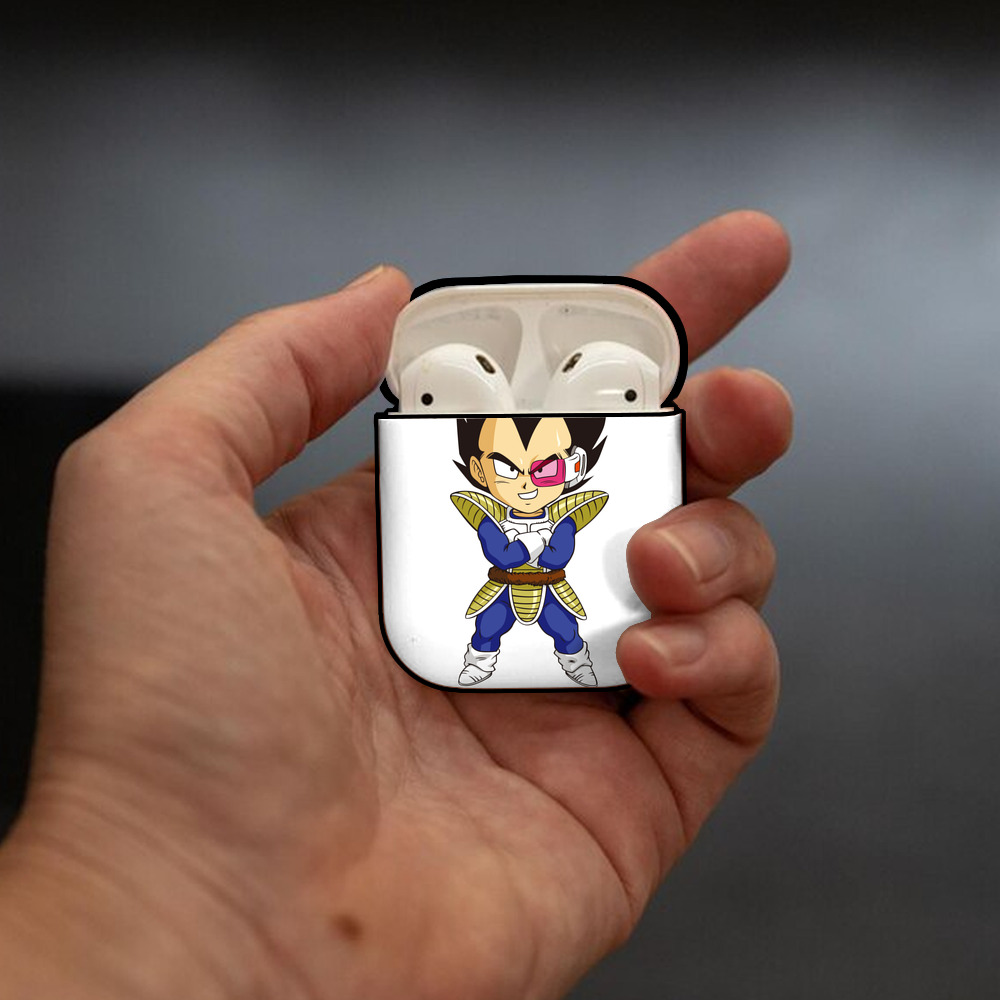 ドラゴンボール ベジータ四世（Bejīta Yonsei）DRAGON BALL Vegeta IV AirPods 第2世代保護ケース ハードシェル ブラック 耐衝撃・防指紋・カラビナ付き