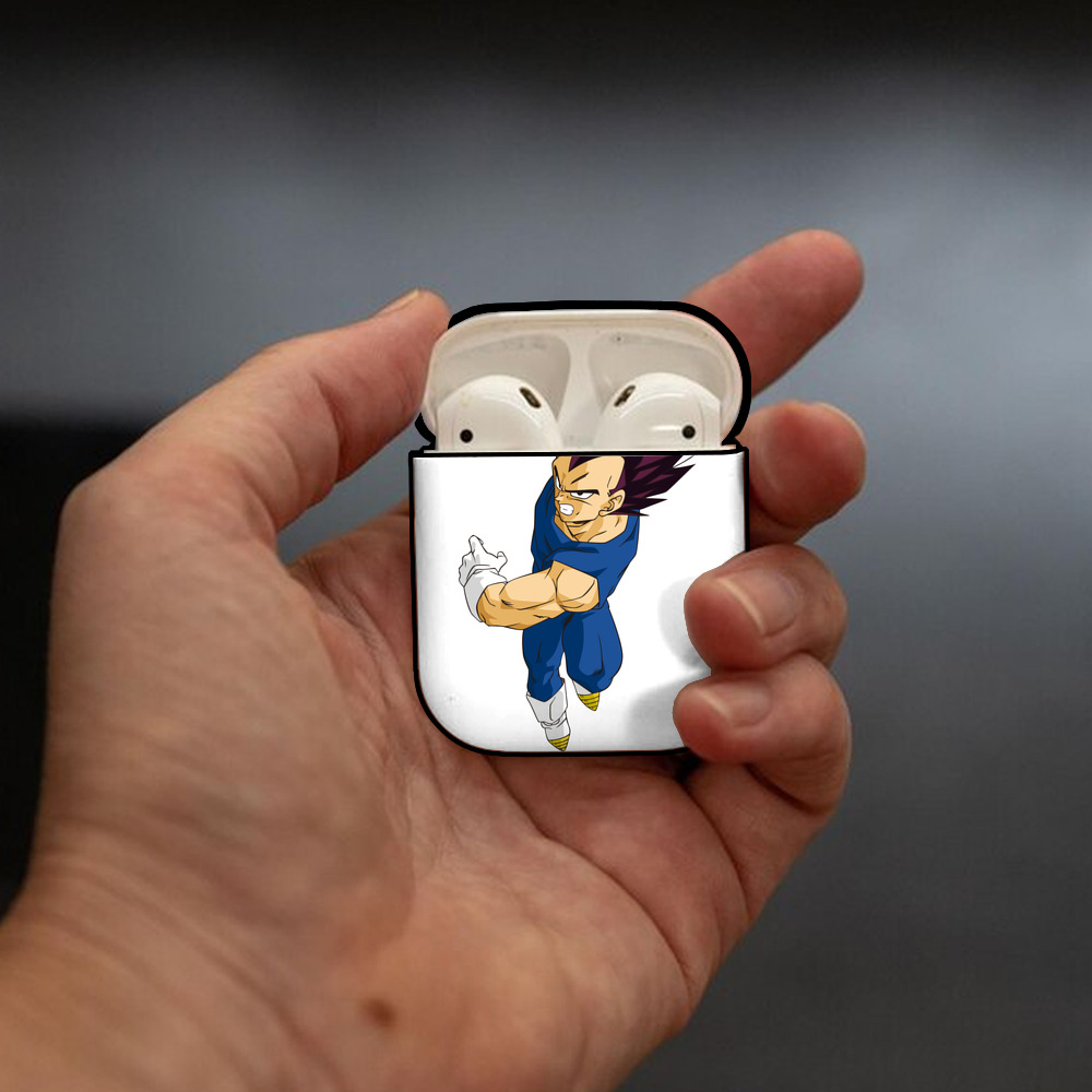 ドラゴンボール ベジータ四世（Bejīta Yonsei）DRAGON BALL Vegeta IV AirPods 第2世代保護ケース ハードシェル ブラック 耐衝撃・防指紋・カラビナ付き