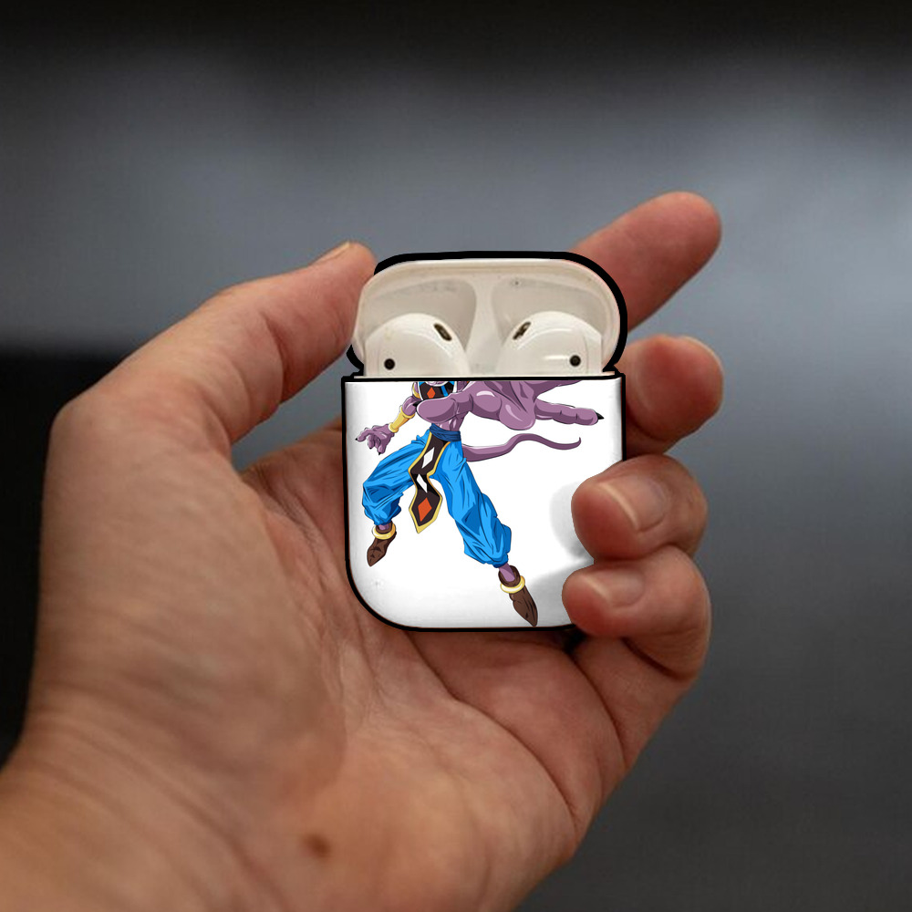 ドラゴンボール ビルス 破壊神ビルス DRAGON BALL Beerus Birusu AirPods 第2世代保護ケース ハードシェル ブラック 耐衝撃・防指紋・カラビナ付き