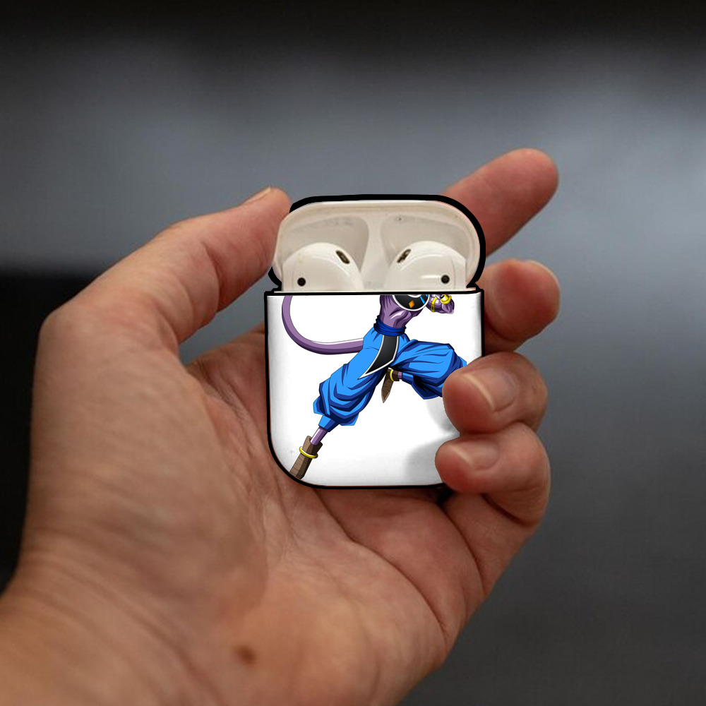 ドラゴンボール ビルス 破壊神ビルス DRAGON BALL Beerus Birusu AirPods 第2世代保護ケース ハードシェル ブラック 耐衝撃・防指紋・カラビナ付き