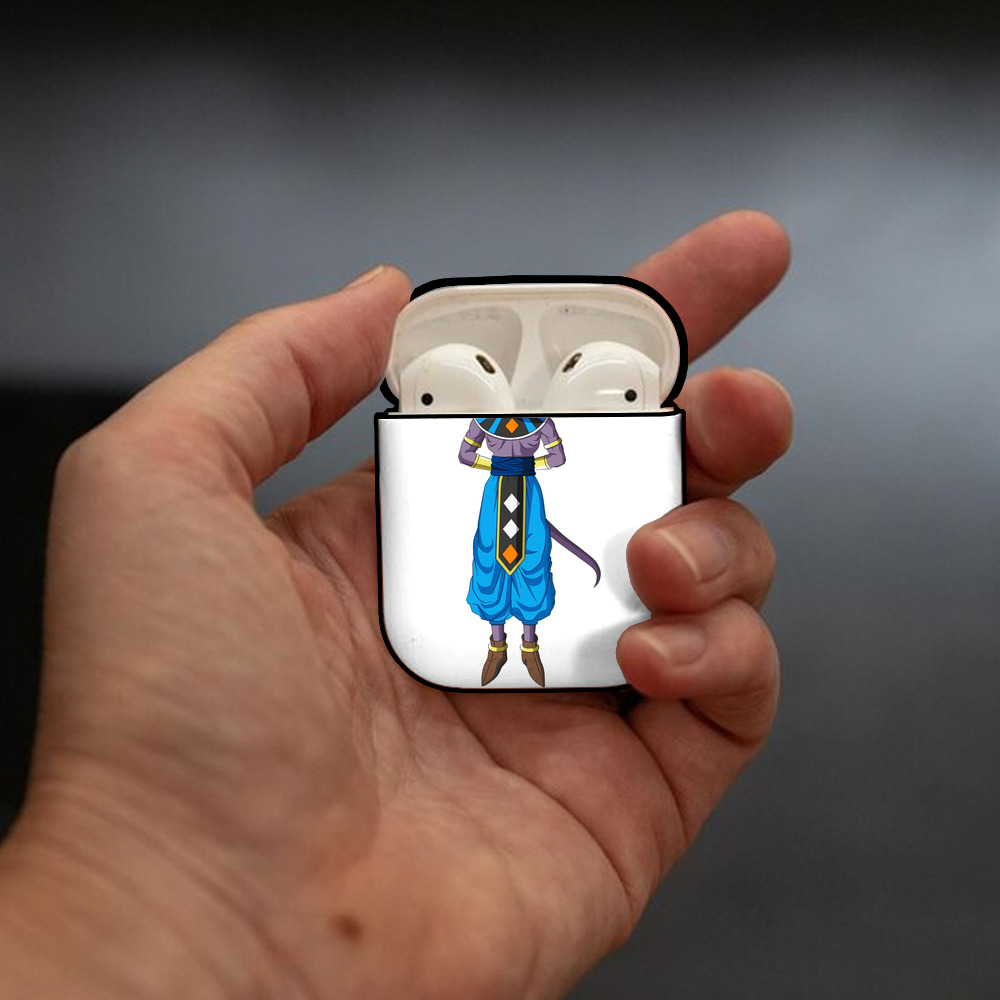ドラゴンボール ビルス 破壊神ビルス DRAGON BALL Beerus Birusu AirPods 第2世代保護ケース ハードシェル ブラック 耐衝撃・防指紋・カラビナ付き
