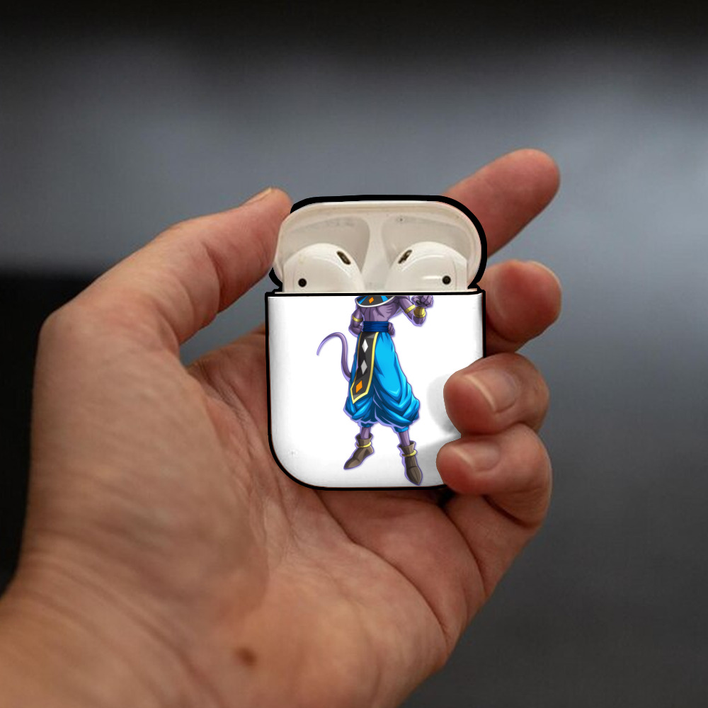 ドラゴンボール ビルス 破壊神ビルス DRAGON BALL Beerus Birusu AirPods 第2世代保護ケース ハードシェル ブラック 耐衝撃・防指紋・カラビナ付き