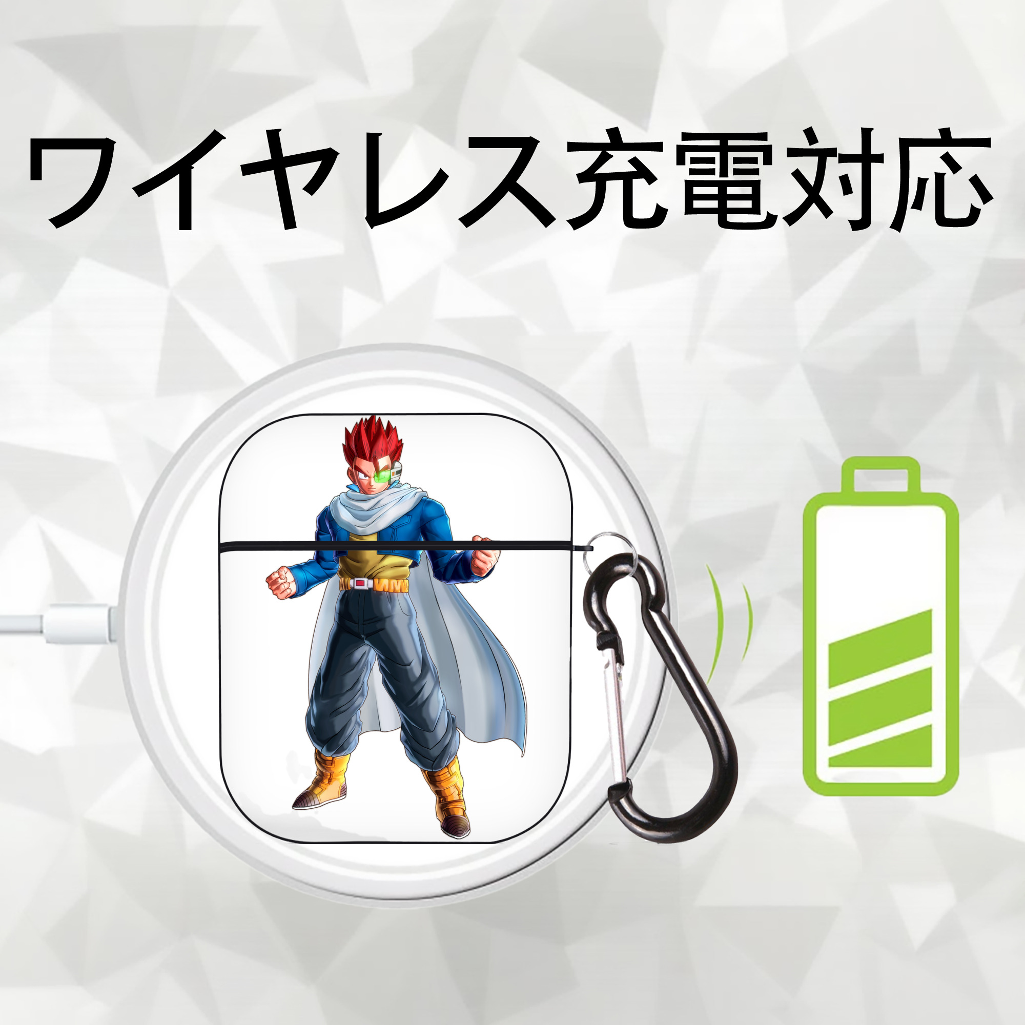 ドラゴンボール 孫 悟飯（そんごはん）DRAGON BALL Son Gohan AirPods 第2世代保護ケース ハードシェル ブラック 耐衝撃・防指紋・カラビナ付き