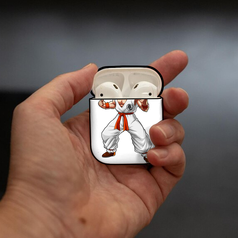 ドラゴンボール クリリン DRAGON BALL krillin AirPods 第2世代保護ケース ハードシェル ブラック 耐衝撃・防指紋・カラビナ付き