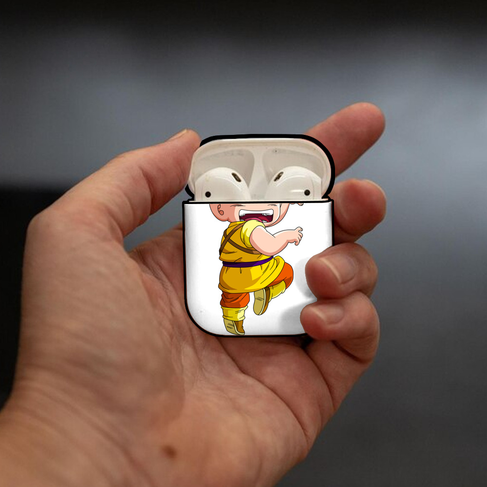 ドラゴンボール クリリン DRAGON BALL krillin AirPods 第2世代保護ケース ハードシェル ブラック 耐衝撃・防指紋・カラビナ付き