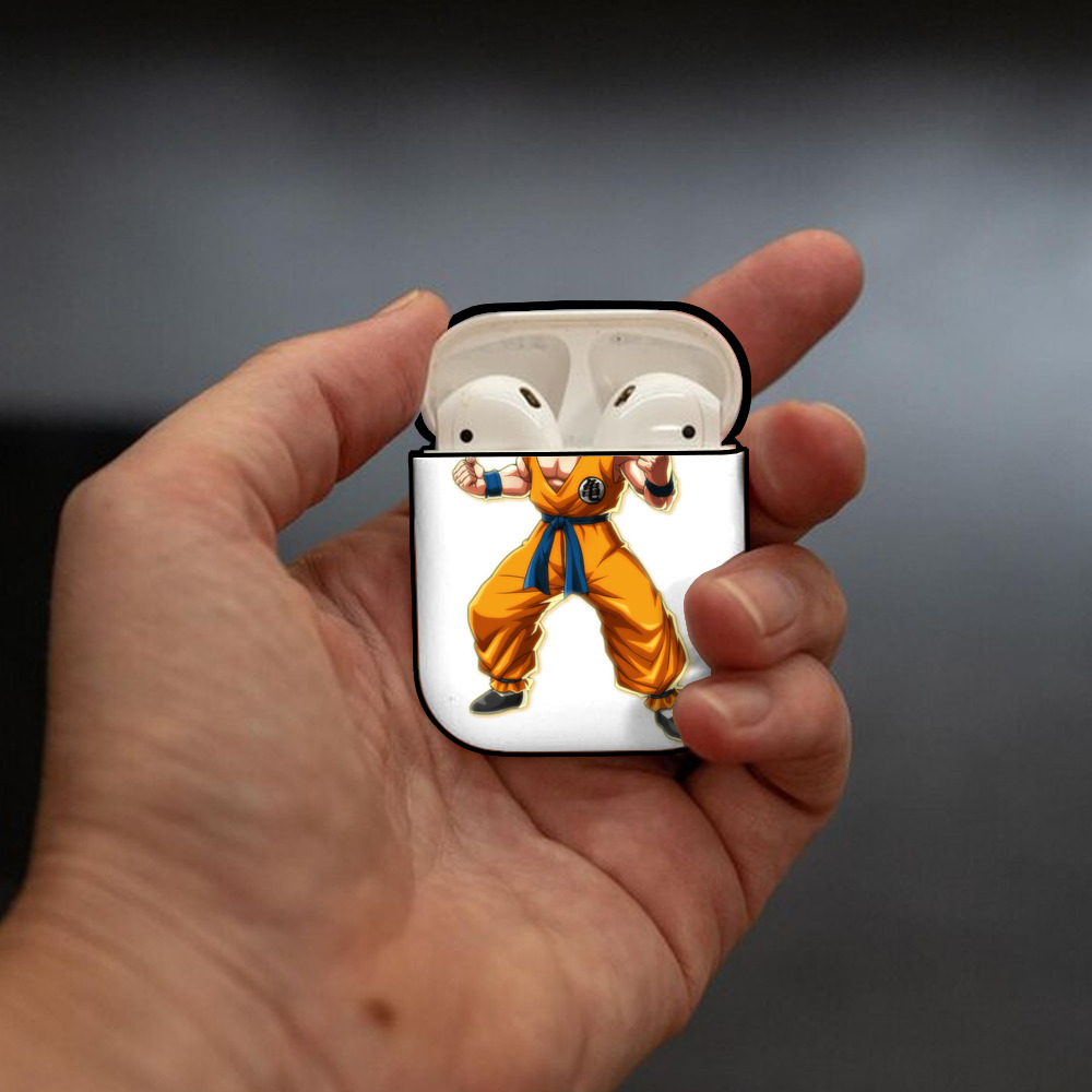 ドラゴンボール クリリン DRAGON BALL krillin AirPods 第2世代保護ケース ハードシェル ブラック 耐衝撃・防指紋・カラビナ付き