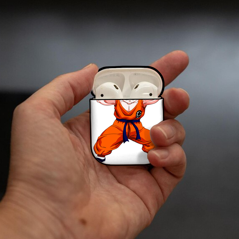 ドラゴンボール クリリン DRAGON BALL krillin AirPods 第2世代保護ケース ハードシェル ブラック 耐衝撃・防指紋・カラビナ付き