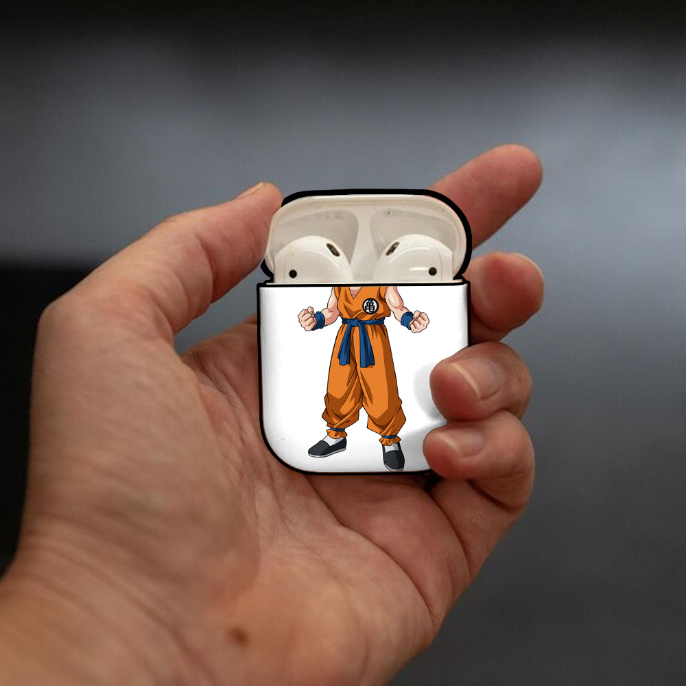 ドラゴンボール クリリン DRAGON BALL krillin AirPods 第2世代保護ケース ハードシェル ブラック 耐衝撃・防指紋・カラビナ付き