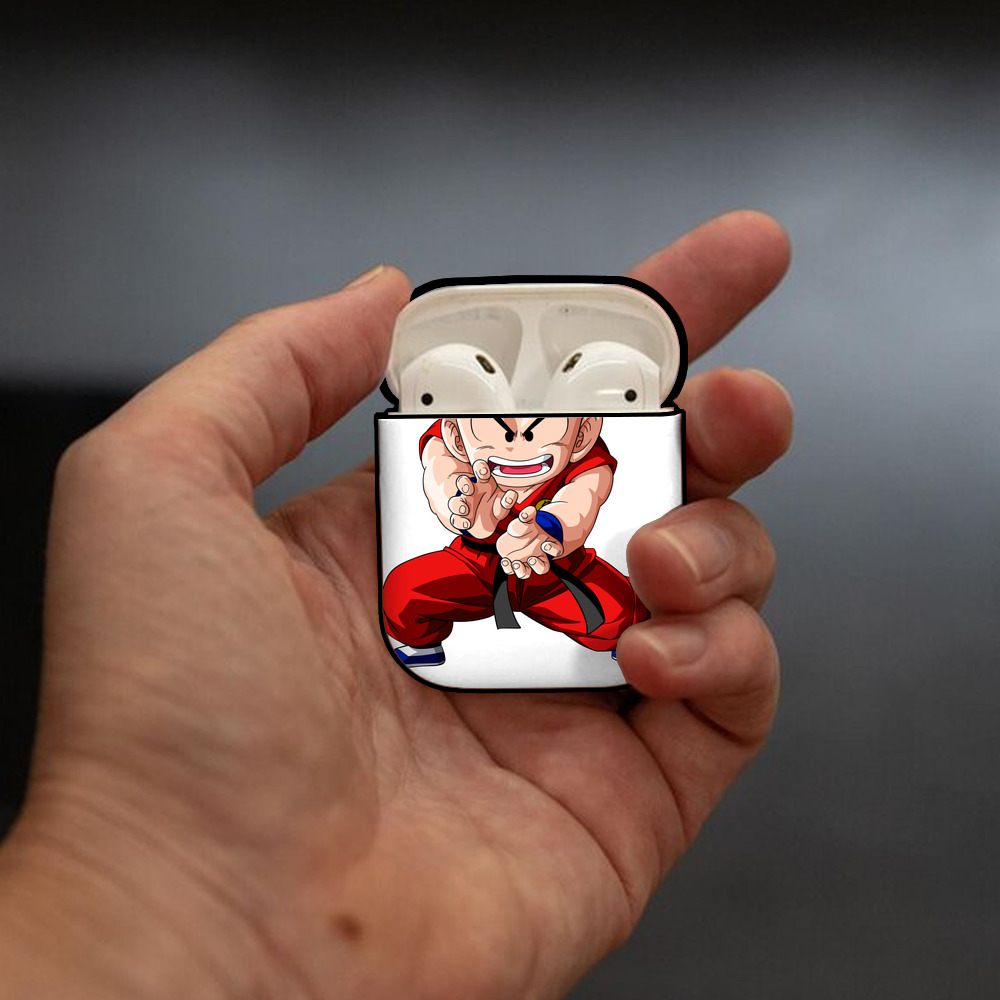 ドラゴンボール クリリン DRAGON BALL krillin AirPods 第2世代保護ケース ハードシェル ブラック 耐衝撃・防指紋・カラビナ付き
