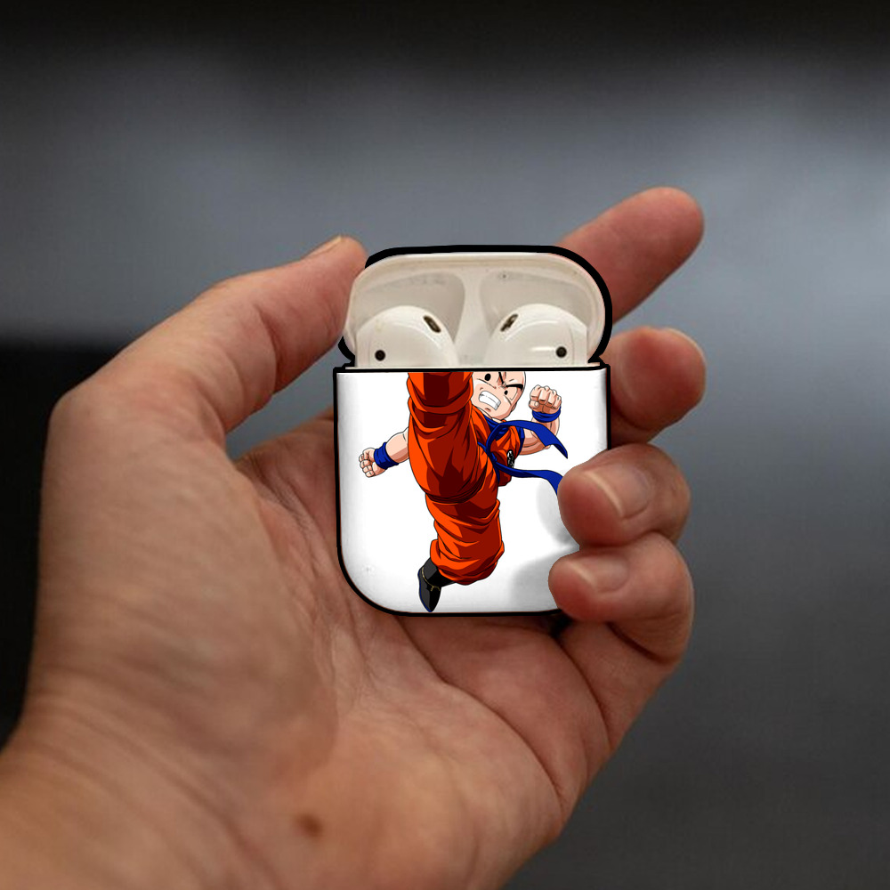 ドラゴンボール クリリン DRAGON BALL krillin AirPods 第2世代保護ケース ハードシェル ブラック 耐衝撃・防指紋・カラビナ付き