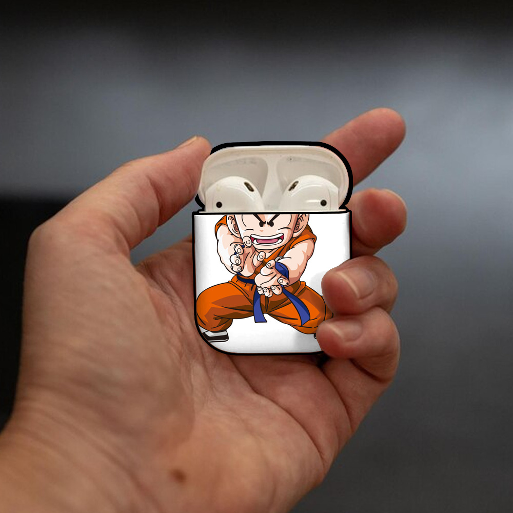ドラゴンボール クリリン DRAGON BALL krillin AirPods 第2世代保護ケース ハードシェル ブラック 耐衝撃・防指紋・カラビナ付き