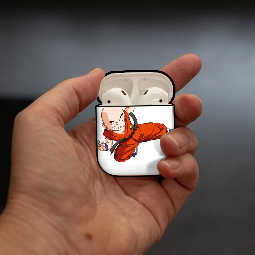 ドラゴンボール クリリン DRAGON BALL krillin AirPods 第2世代保護ケース ハードシェル ブラック 耐衝撃・防指紋・カラビナ付き