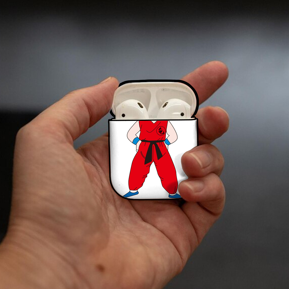 ドラゴンボール クリリン DRAGON BALL krillin AirPods 第2世代保護ケース ハードシェル ブラック 耐衝撃・防指紋・カラビナ付き