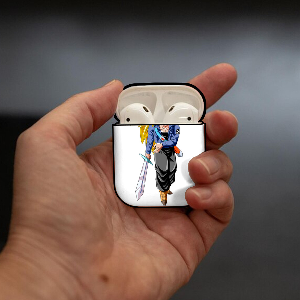 ドラゴンボール トランクス（Torankusu）DRAGON BALL Trunks AirPods 第2世代保護ケース ハードシェル ブラック 耐衝撃・防指紋・カラビナ付き