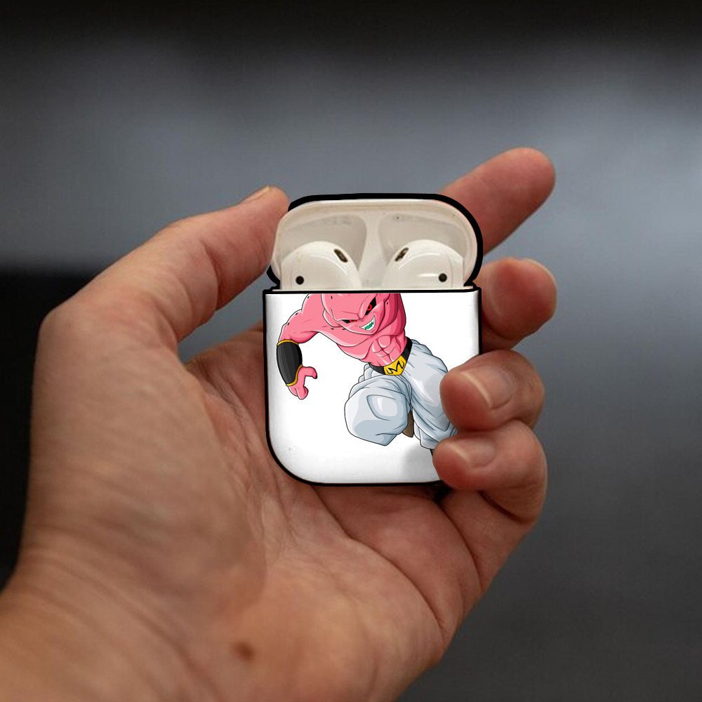 ドラゴンボール 魔人ブウ DRAGON BALL Majin Buu AirPods 第2世代保護ケース ハードシェル ブラック 耐衝撃・防指紋・カラビナ付き