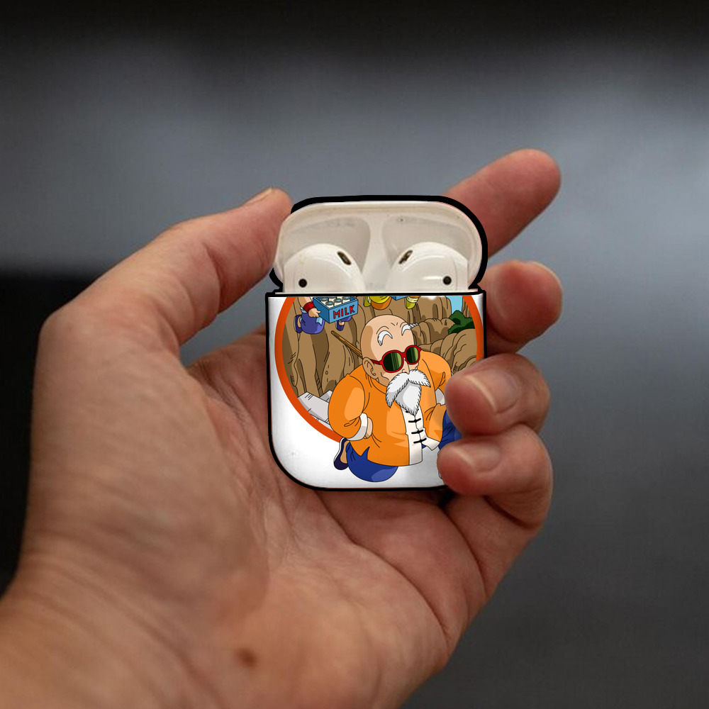 ドラゴンボール 亀仙人（かめせんにん） DRAGON BALL Master Roshi Kame Sennin AirPods 第2世代保護ケース ハードシェル ブラック 耐衝撃・防指紋・カラビナ付き