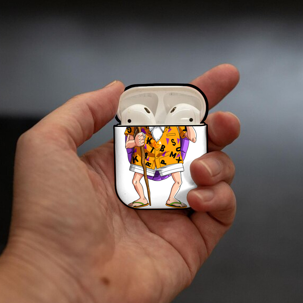 ドラゴンボール 亀仙人（かめせんにん） DRAGON BALL Master Roshi Kame Sennin AirPods 第2世代保護ケース ハードシェル ブラック 耐衝撃・防指紋・カラビナ付き