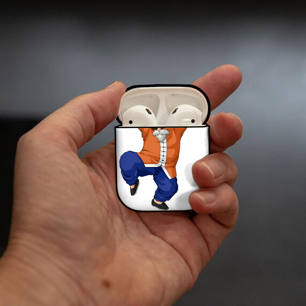 ドラゴンボール 亀仙人（かめせんにん） DRAGON BALL Master Roshi Kame Sennin AirPods 第2世代保護ケース ハードシェル ブラック 耐衝撃・防指紋・カラビナ付き