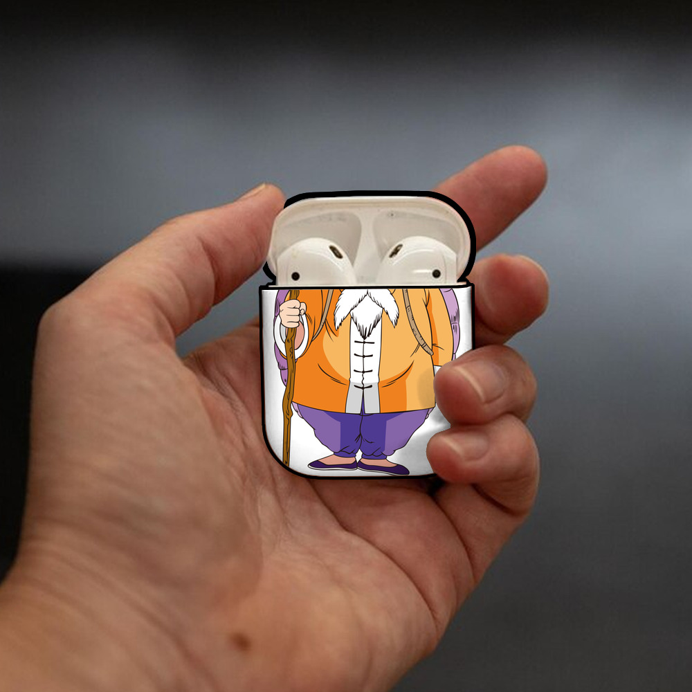 ドラゴンボール 亀仙人（かめせんにん） DRAGON BALL Master Roshi Kame Sennin AirPods 第2世代保護ケース ハードシェル ブラック 耐衝撃・防指紋・カラビナ付き