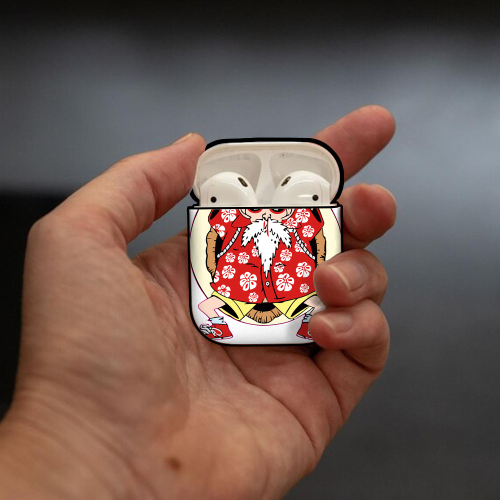 ドラゴンボール 亀仙人（かめせんにん） DRAGON BALL Master Roshi Kame Sennin AirPods 第2世代保護ケース ハードシェル ブラック 耐衝撃・防指紋・カラビナ付き